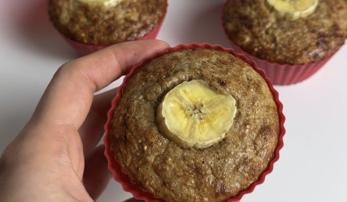 Muffins de Banana com Farelo de Aveia